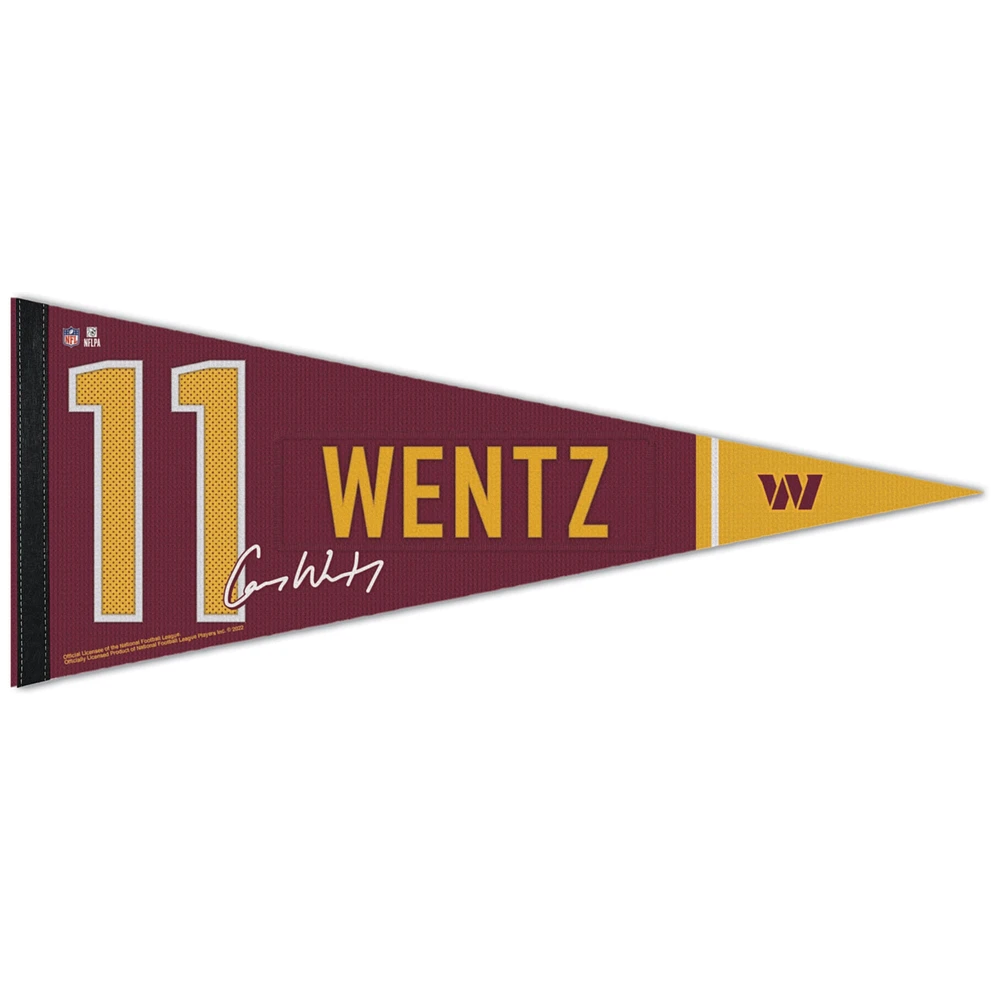 WinCraft Carson Wentz Washington Commanders 12'' x 30'' Joueur Premium Fanion