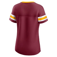 Women's Fanatics  Garnet Washington Commanders Lace-Up Bling T-Shirt