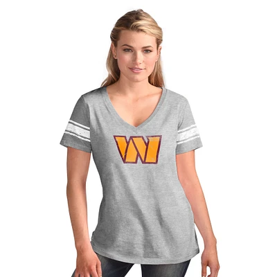 T-shirt vieilli G-III 4Her par Carl Banks pour femme, gris chiné, Washington Commanders First Pick