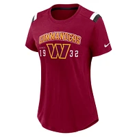 Women's Nike  Heather Red Washington Commanders Historic Slub Fashion T-Shirt