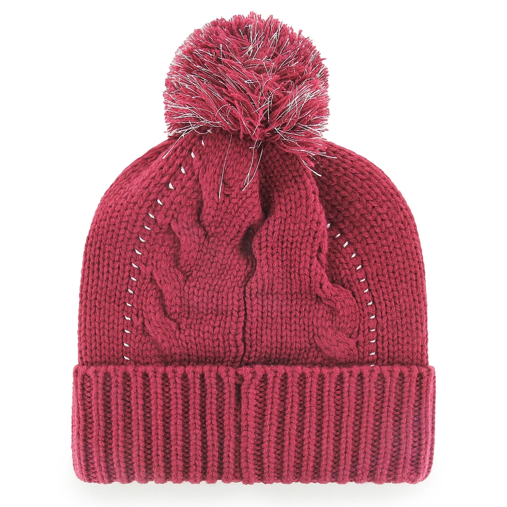 Women's '47 Burgundy Washington Commanders Bauble Cuffed Knit Hat with Pom