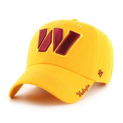 Casquette ajustable avec logo secondaire '47 Gold Washington Commanders Miata Clean Up pour femmes