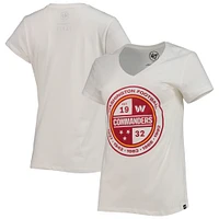 T-shirt à col en V Ultra Rival Washington Commanders Imprint '47 pour femme, blanc