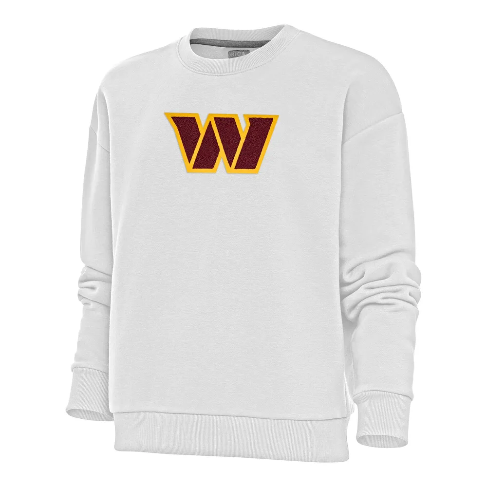 Lids Washington Commanders Antigua Women's Victory Crewneck Chenille Pullover  Sweatshirt - White