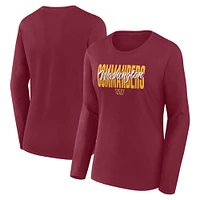 Women's Burgundy Washington Commanders Grip Long Sleeve T-Shirt