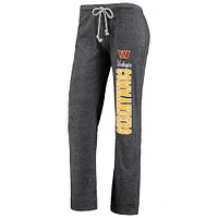 Ensemble de pyjama et pantalon Washington Commanders Quest Concepts Sport noir/anthracite chiné pour femme