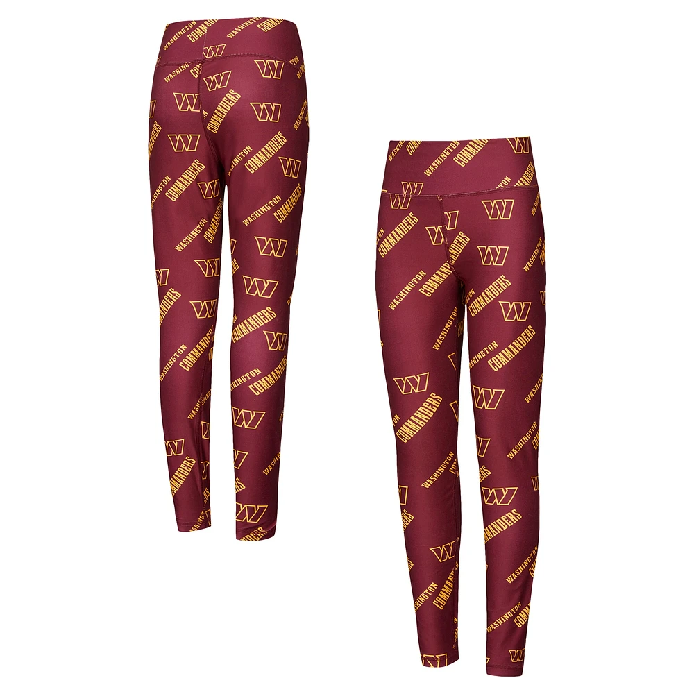 Leggings de nuit en tricot à imprimé intégral Washington Commanders Breakthrough pour femmes Concepts Sport Bordeaux