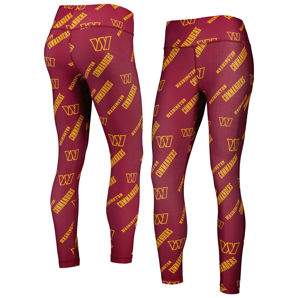 Women's Concepts Sport Burgundy Washington Commanders Breakthrough Allover Print Lounge Leggings
