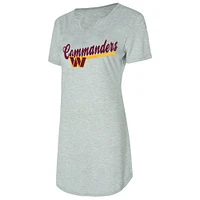 Chemise de nuit en tricot gris pour femme Concepts Sport Washington Commanders Petition