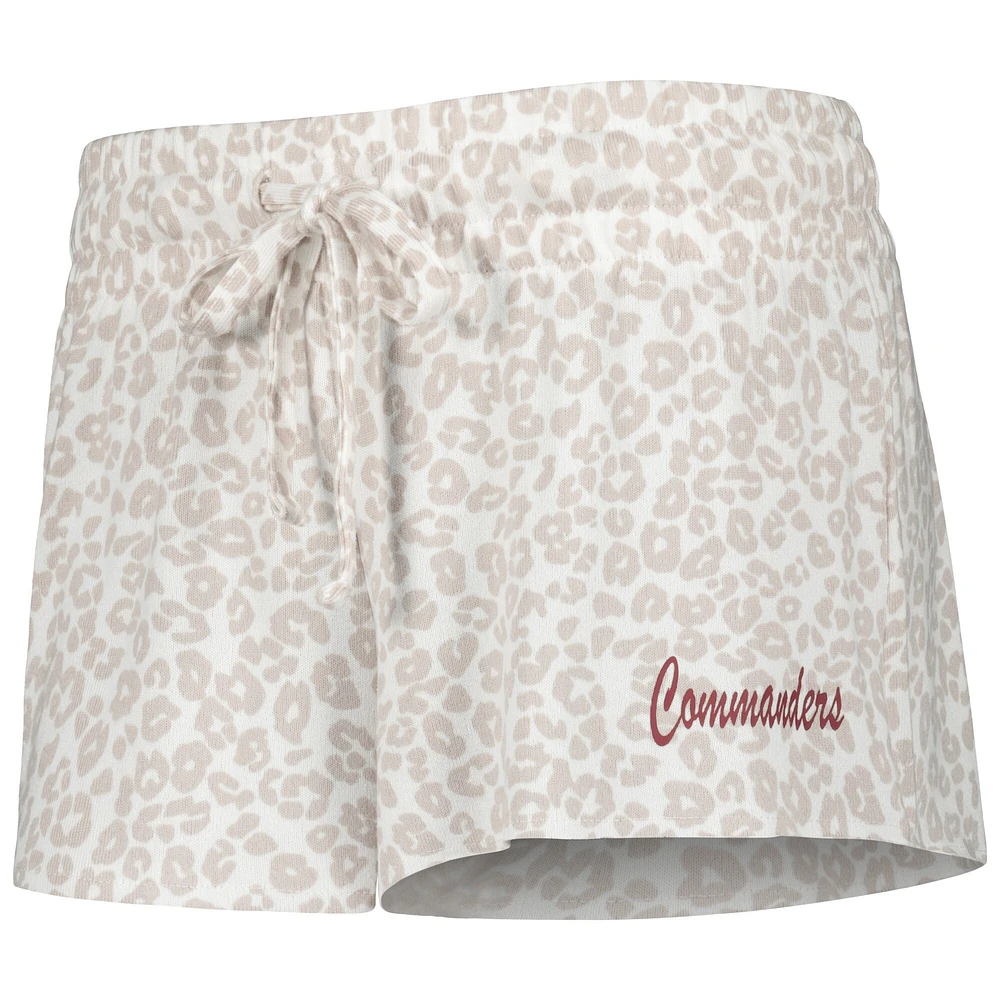 Ensemble de pyjama et short en tricot Washington Commanders Montana Concepts Sport pour femmes, blanc/crème