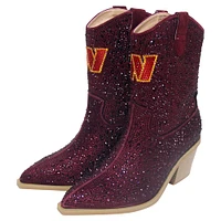 Women's Cuce  Burgundy Washington Commanders Crystal Ankle Boots