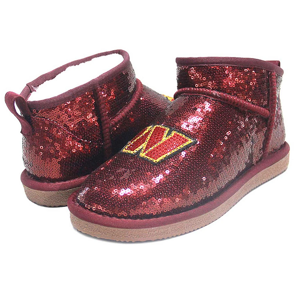 Women's Cuce  Burgundy Washington Commanders Sequin Ankle Boots