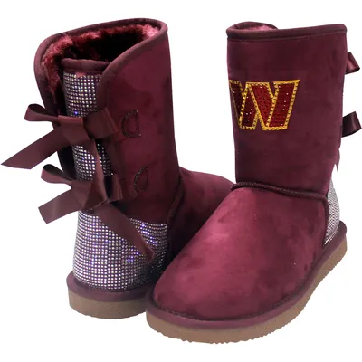 Washington Commanders Cuce Women's Team Colored Faux Suede Crystal Back Boots