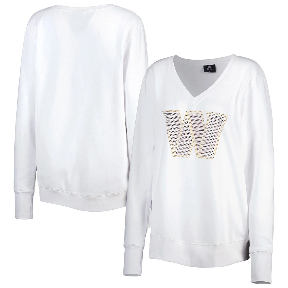 Sweat Cuce Washington Commanders à encolure carrée pour femme, blanc