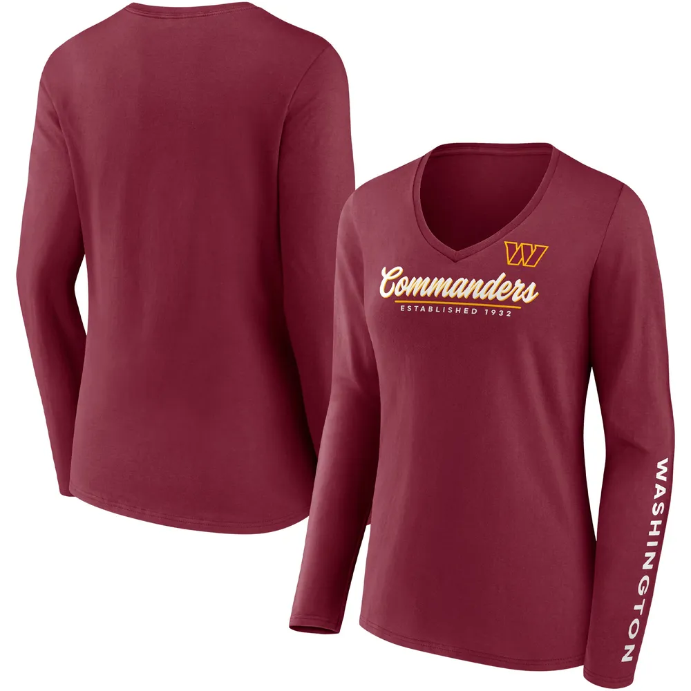 Lids Washington Commanders Fanatics Branded Women's Drive Forward V-Neck  Long Sleeve T-Shirt - Burgundy