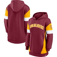 Women's Fanatics Burgundy/Gold Washington Commanders Lock It Down Pullover Hoodie