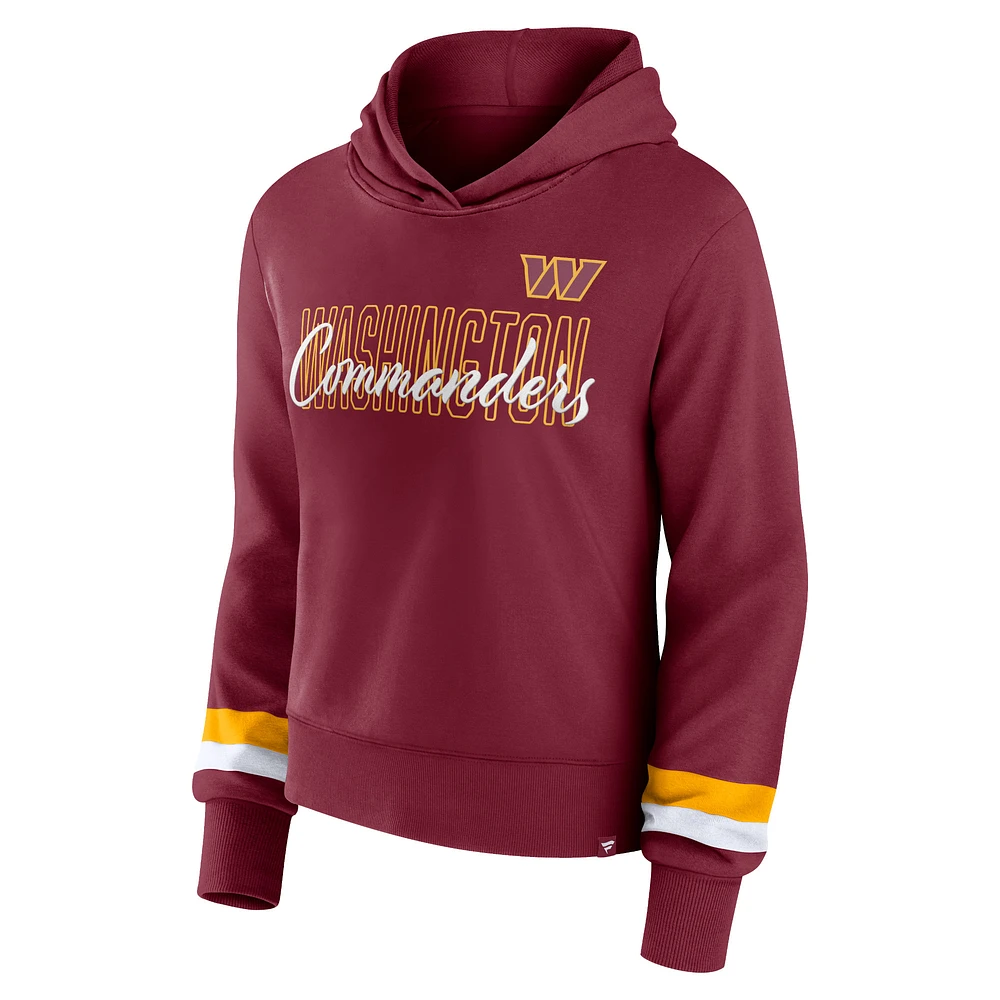 Women's Fanatics  Burgundy Washington Commanders Over Under Pullover Hoodie