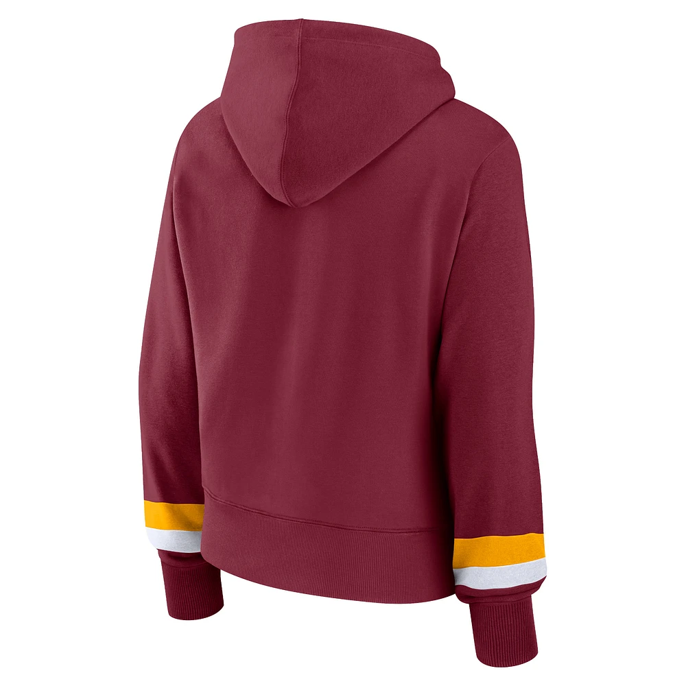 Women's Fanatics  Burgundy Washington Commanders Over Under Pullover Hoodie