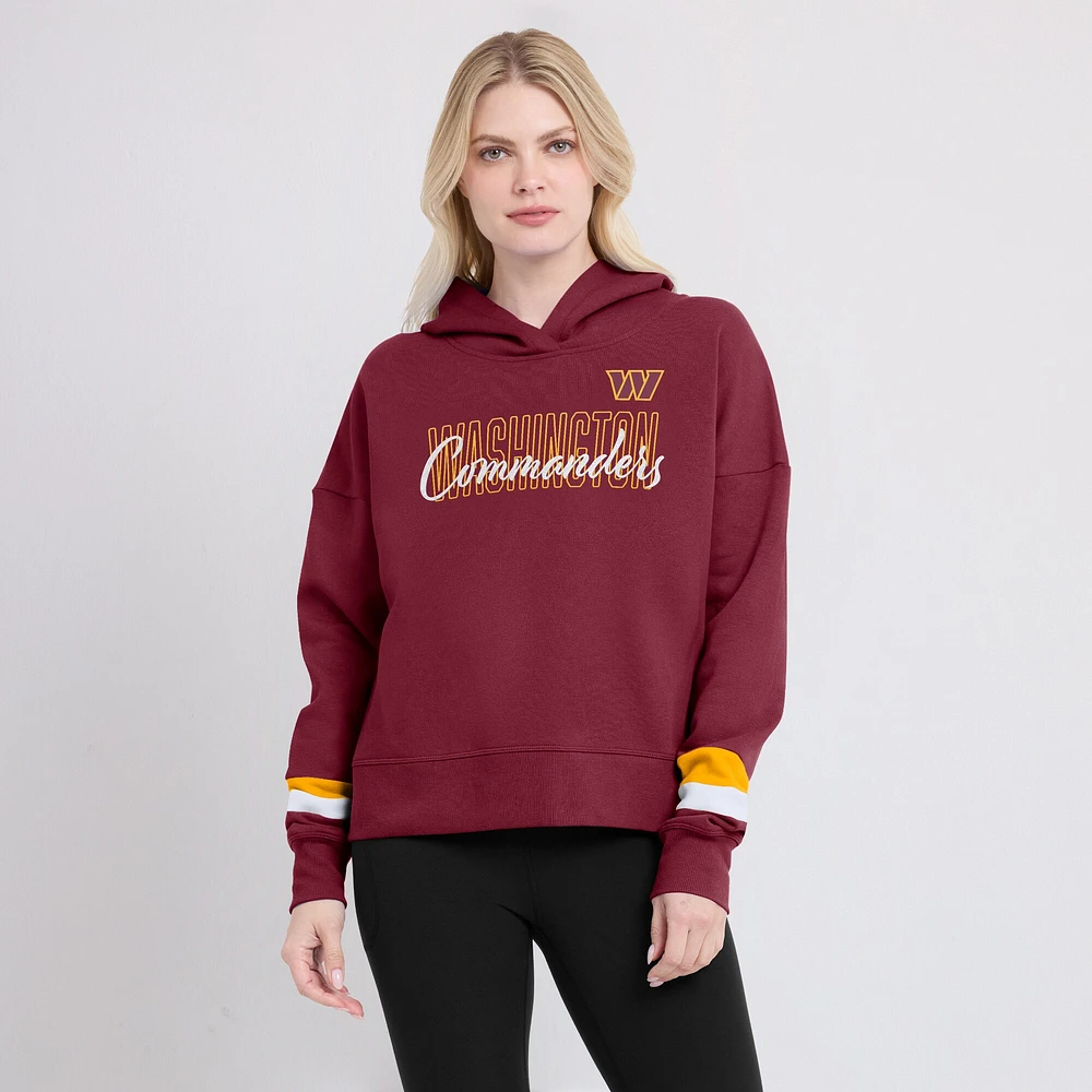 Sweat à capuche Fanatics bordeaux Washington Commanders Over Under pour femmes