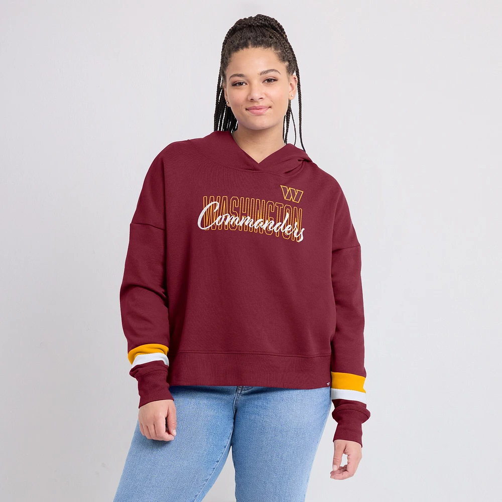 Women's Fanatics  Burgundy Washington Commanders Over Under Pullover Hoodie