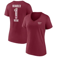 T-shirt à col en V pour femmes Fanatics Burgundy Washington Commanders Team Mother's Day