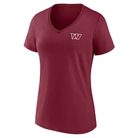 T-shirt à col en V pour femmes Fanatics Burgundy Washington Commanders Team Mother's Day