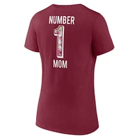 T-shirt à col en V pour femmes Fanatics Burgundy Washington Commanders Team Mother's Day