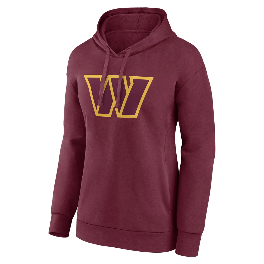 Sweat à capuche avec logo principal de l'équipe Washington Commanders bordeaux Fanatics pour femmes
