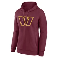 Sweat à capuche avec logo principal de l'équipe Washington Commanders bordeaux Fanatics pour femmes