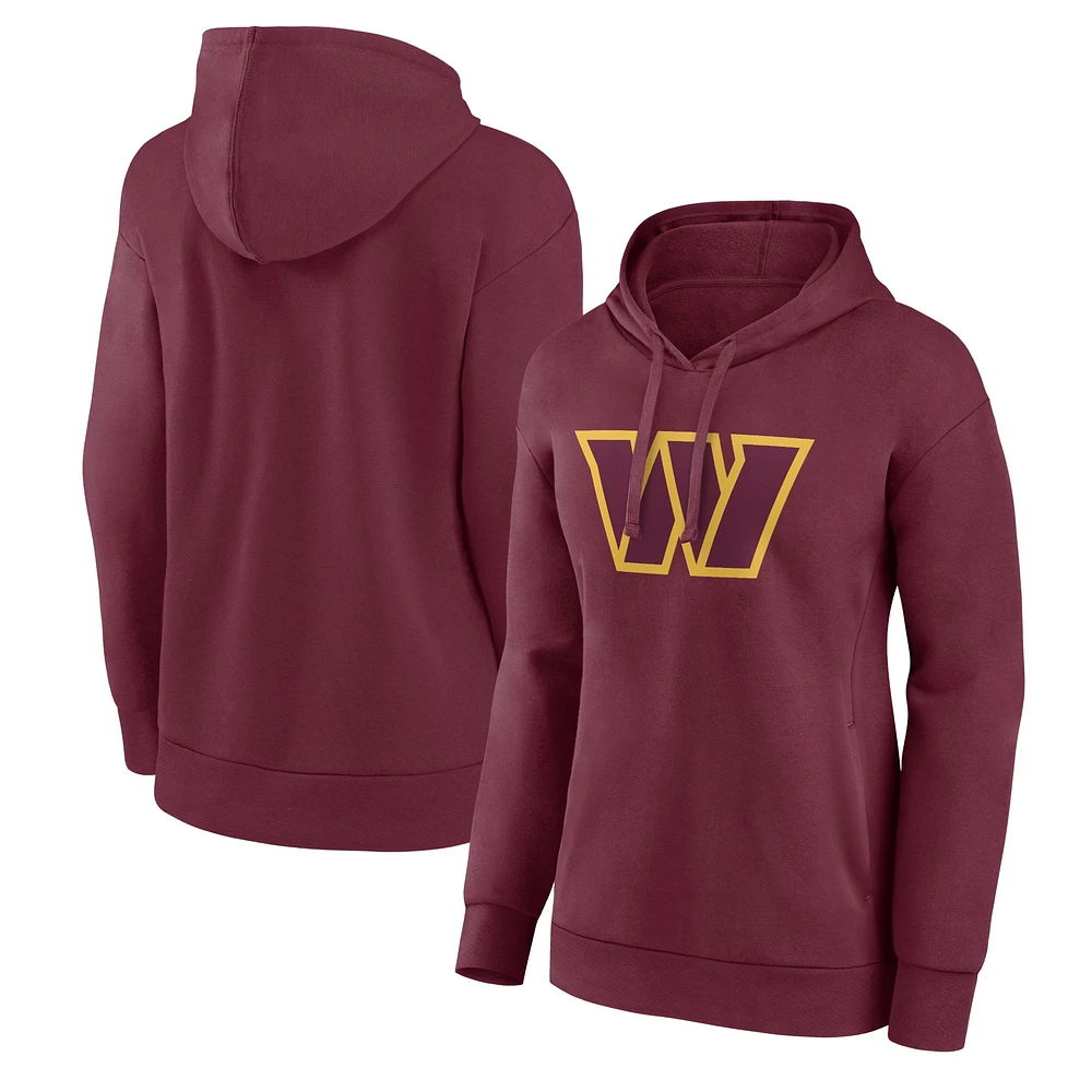 Sweat à capuche avec logo principal de l'équipe Washington Commanders bordeaux Fanatics pour femmes