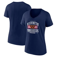 Women's Fanatics Navy Washington Commanders Americana V-Neck T-Shirt