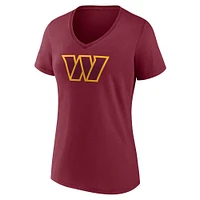 Women's Fanatics Terry McLaurin Burgundy Washington Commanders Player Icon Name & Number V-Neck T-Shirt