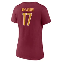 Women's Fanatics Terry McLaurin Burgundy Washington Commanders Player Icon Name & Number V-Neck T-Shirt