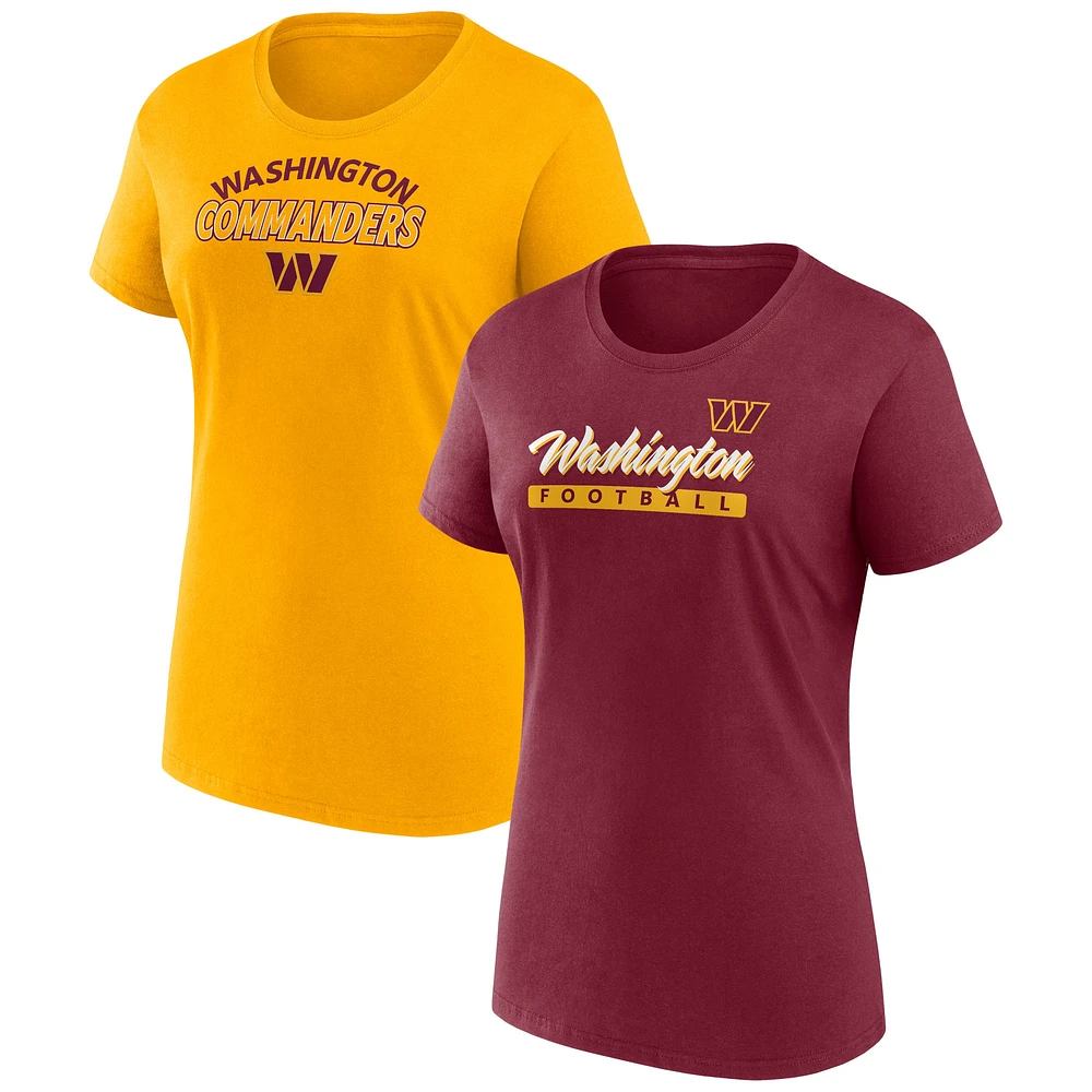 Pack combiné de t-shirts Fanatics Washington Commanders Risk pour femmes