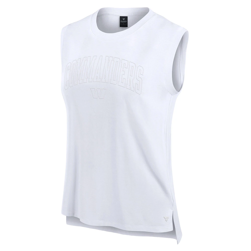 Women's Fanatics White Washington Commanders Studio Gym Tank Top