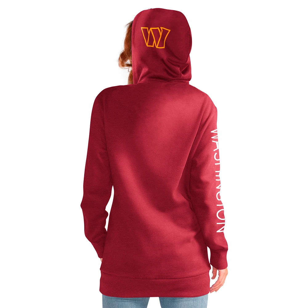 Women's G-III 4Her by Carl Banks Burgundy Washington Commanders Extra Inning Pullover Hoodie