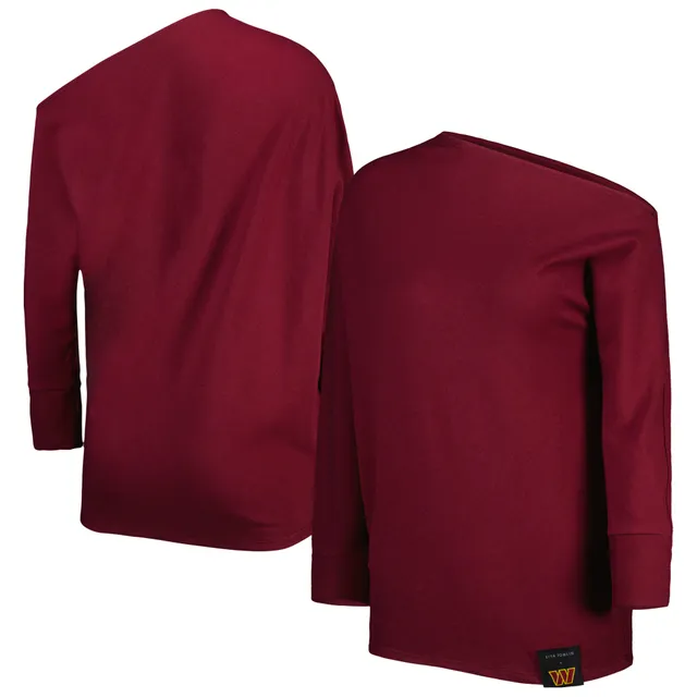 Lids Washington Commanders KIYA TOMLIN Women's Twisted Tri-Blend  Asymmetrical 3/4-Dolman Sleeve Sweatshirt - Burgundy