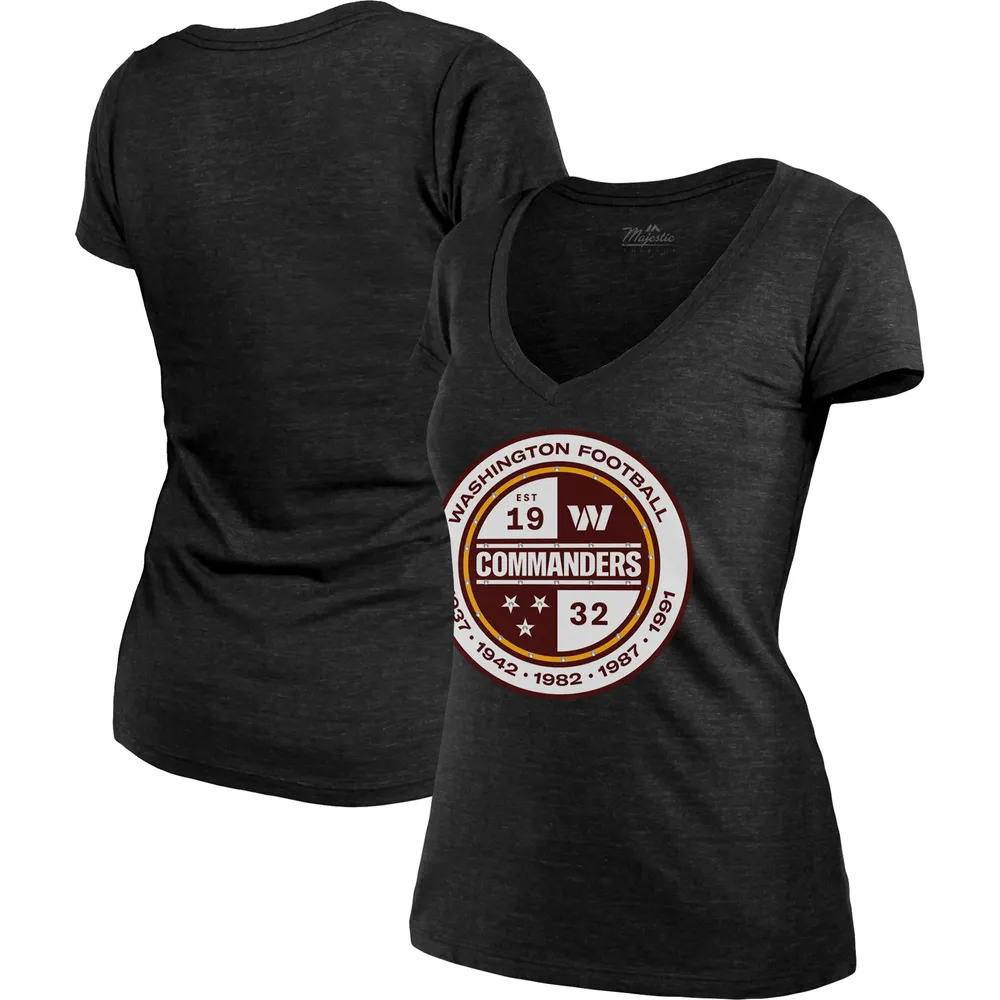 Youth Heathered Burgundy Washington Football Team Logo T-Shirt