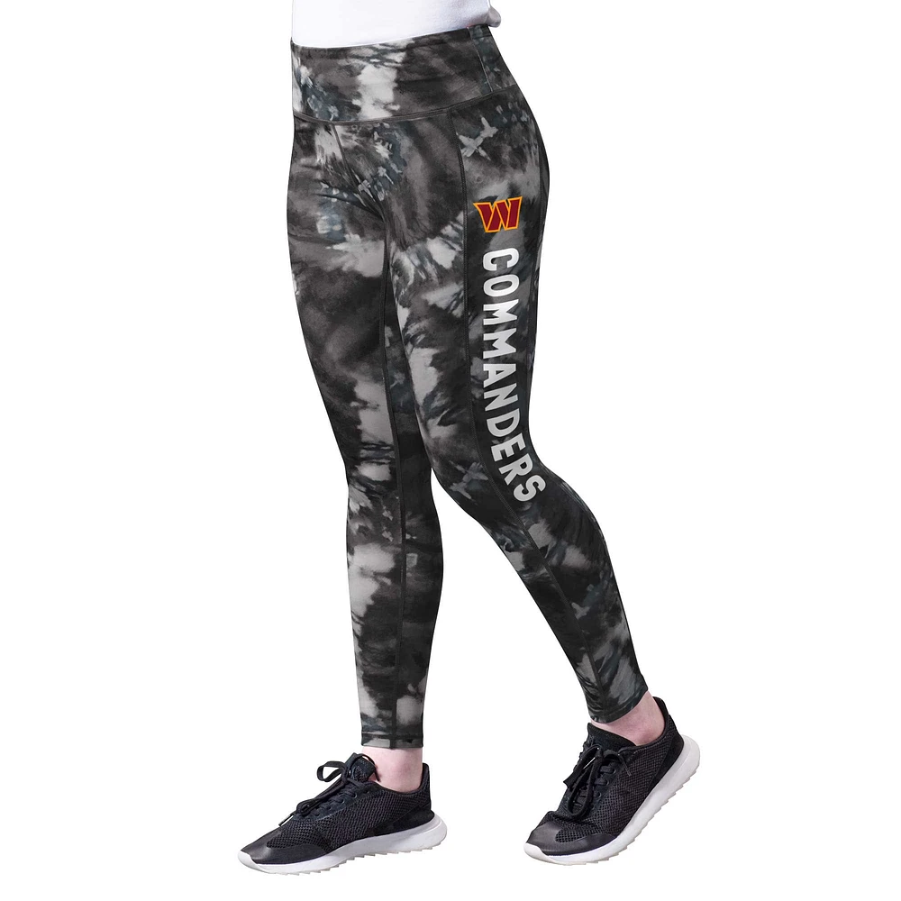 Leggings MSX by Michael Strahan noirs Washington Commanders Aubrey Tie-Dye pour femmes