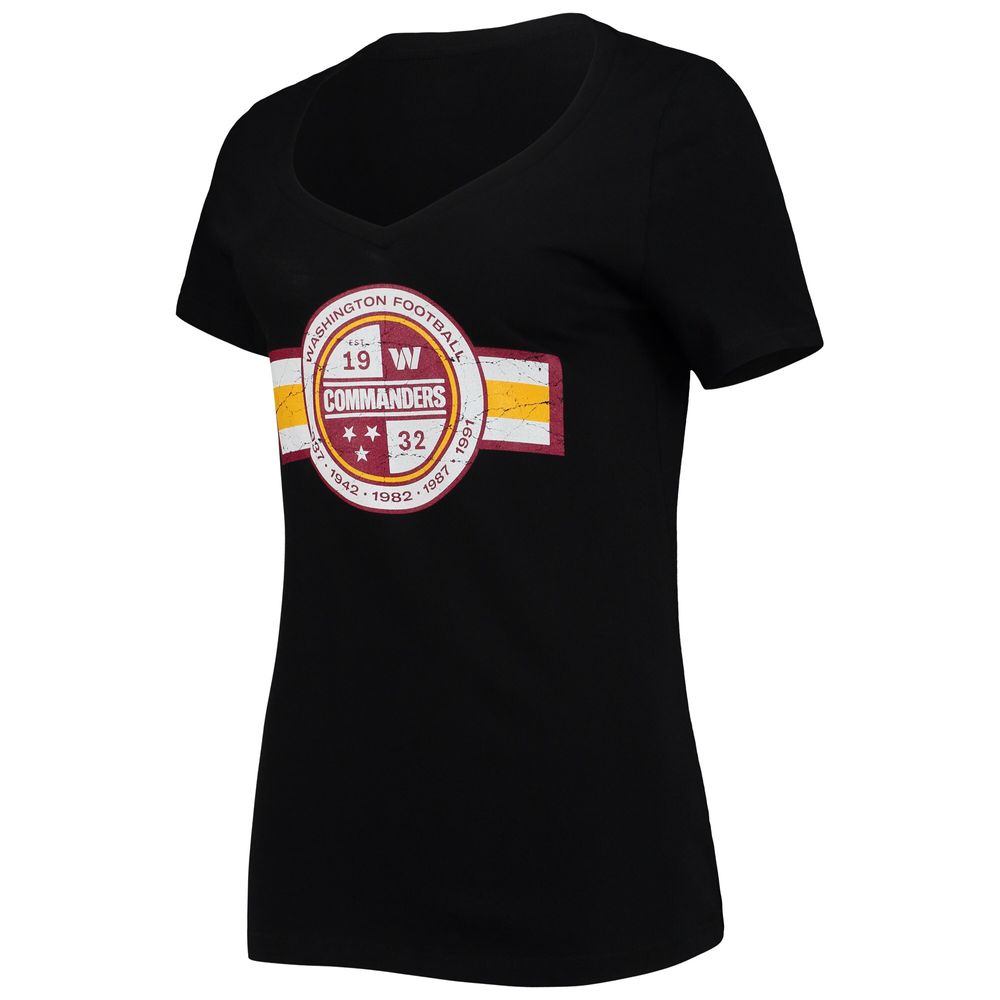 Women's New Era Washington Commanders V-Neck T-Shirt