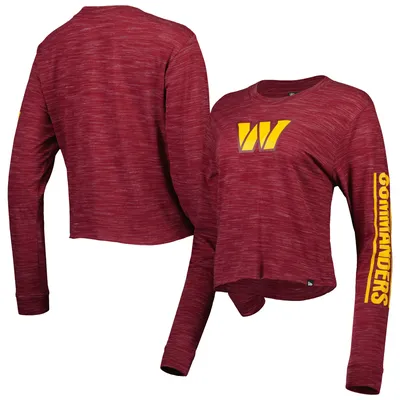 Washington Commanders New Era Women's Crop Long Sleeve T-Shirt - Burgundy