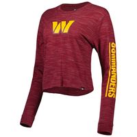 Women's New Era Burgundy Washington Commanders Crop Long Sleeve T-Shirt