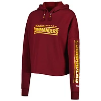 Sweat à capuche bordeaux Washington Commanders Foil Sleeve Pullover pour femme New Era