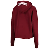 Sweat à capuche bordeaux Washington Commanders Foil Sleeve Pullover pour femme New Era