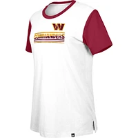 Women's New Era  White/Burgundy Washington Commanders Third Down Colorblock T-Shirt