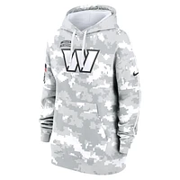 Women's Nike Arctic Camo Washington Commanders 2024 Salute To Service Club Fleece Oversized Pullover Hoodie