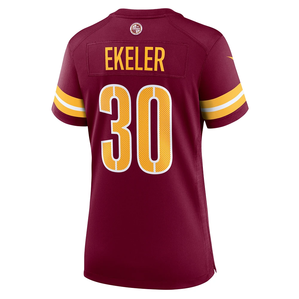 Maillot de match Nike Austin Ekeler Bordeaux Washington Commanders pour femme