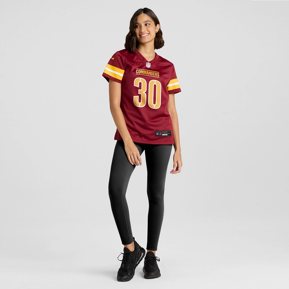 Maillot de match Nike Austin Ekeler Bordeaux Washington Commanders pour femme