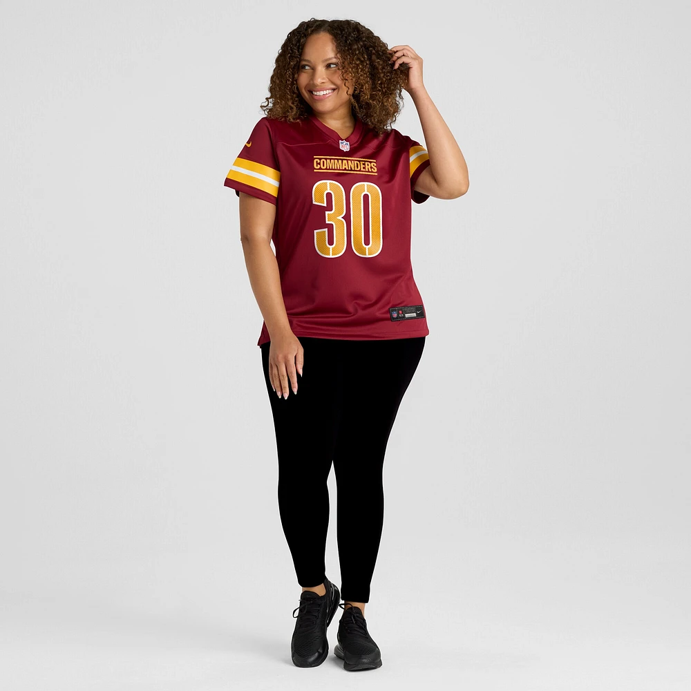 Maillot de match Nike Austin Ekeler Bordeaux Washington Commanders pour femme