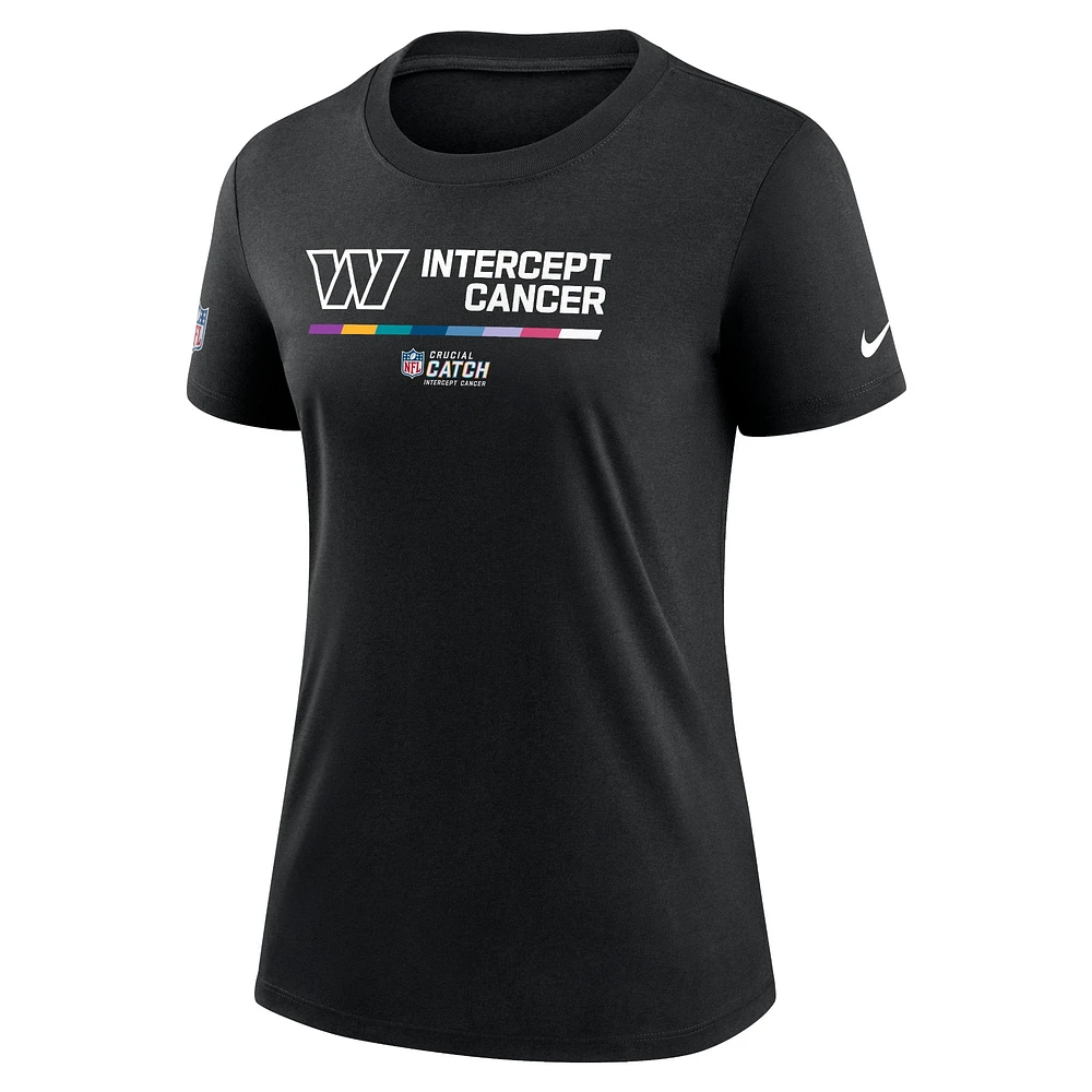 Women's Nike Black Washington Commanders NFL Crucial Catch Performance T-Shirt